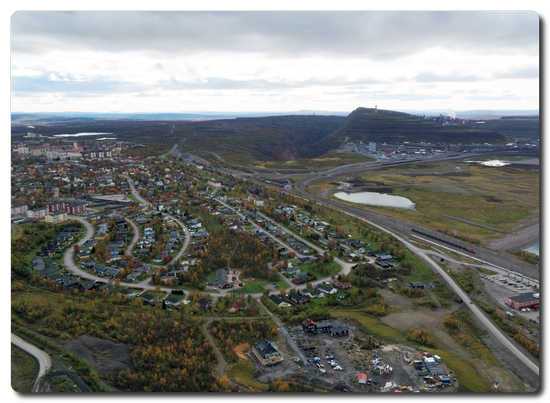 Overview of Kiruna mine location, image courtesy of LKAB and photographer Frederic Alm